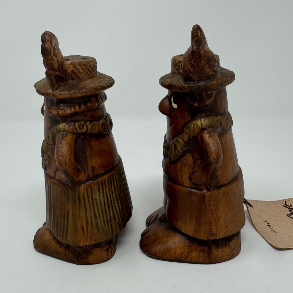 Vintage Hawaiian TIKI Man and Woman Salt Pepper Shaker Set Made in USA - Picture 6 of 15